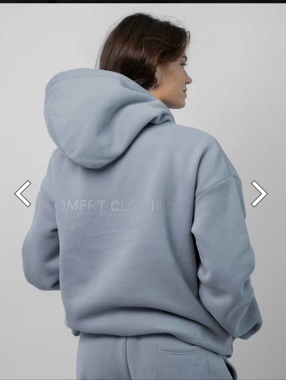 Comfrt Unisex Affirmation Collection Vol 9 Oversized Zip Up Hoodie Slate Blue L - Picture 5 of 6
